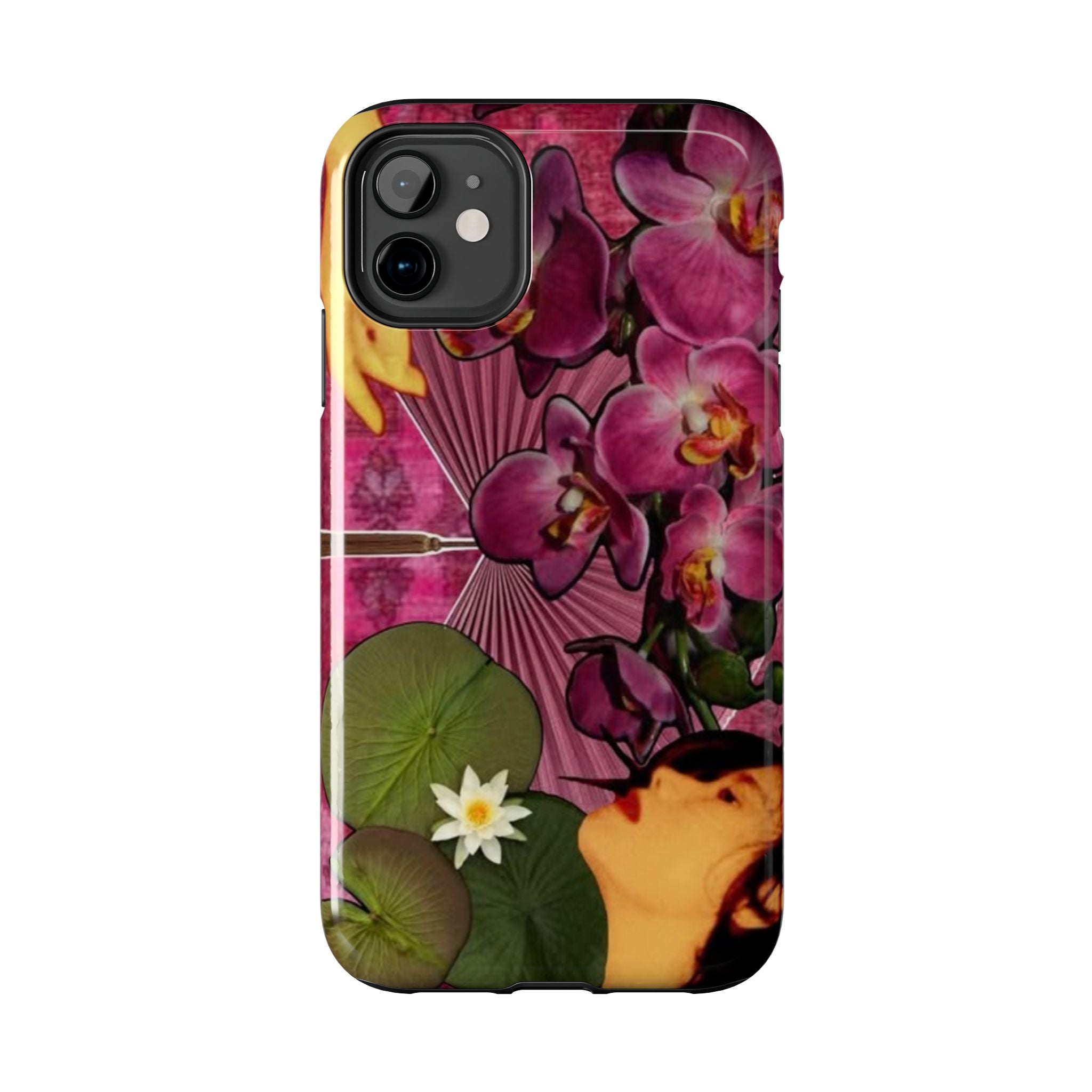 Floral Orchid Tough Phone Case — Vintage Woman & Lotus Design