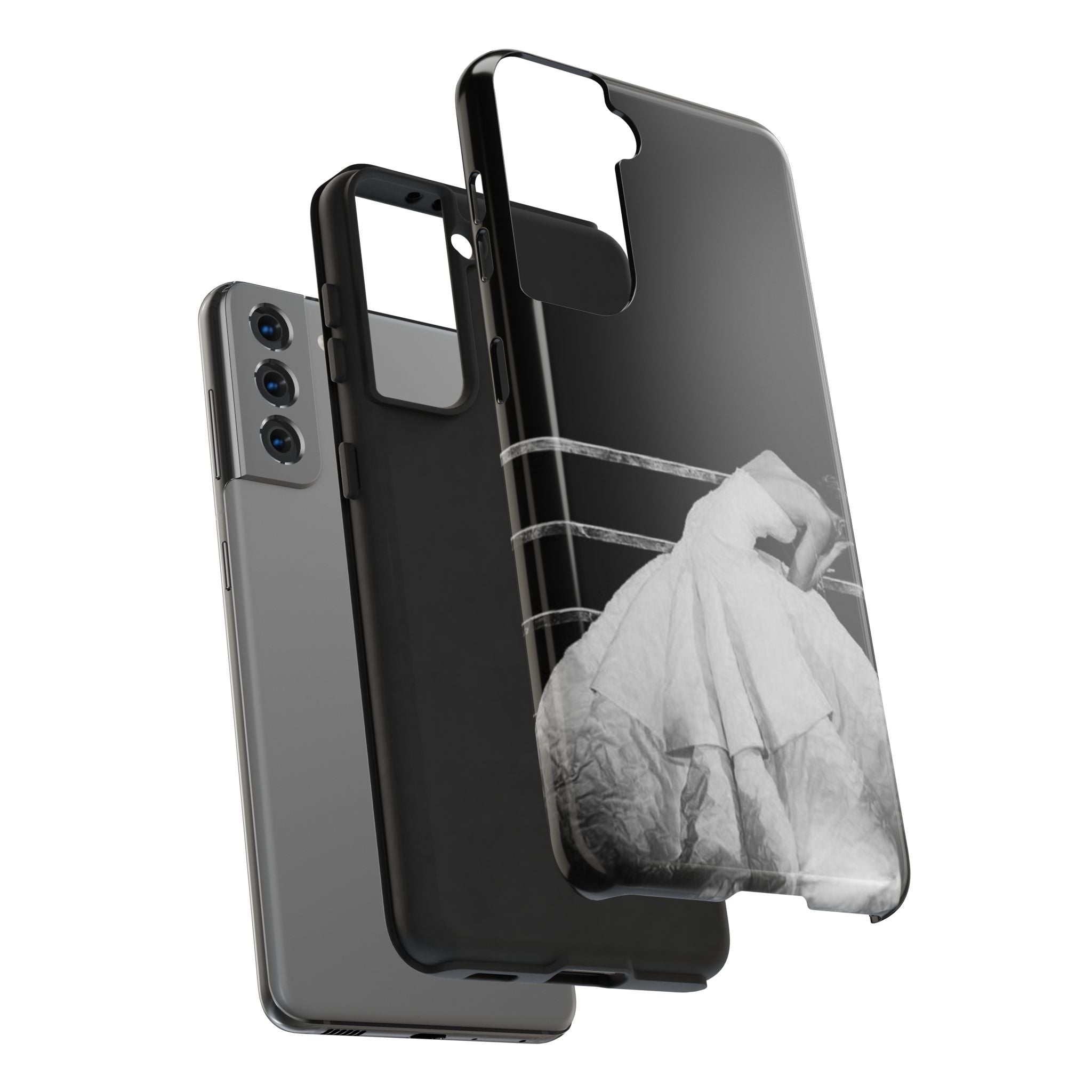 Vintage Ballerina Tough Phone Case — Black & White Dance Photo Protective Cover
