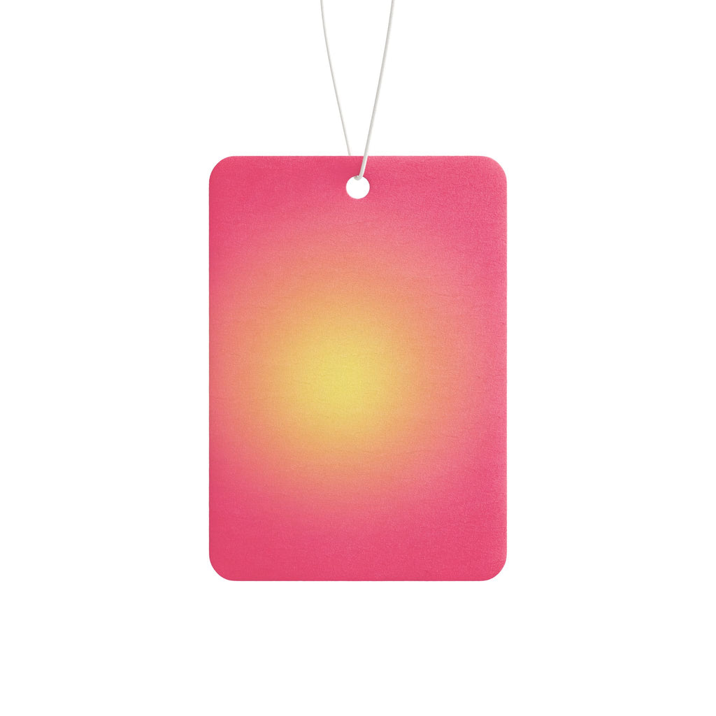 Sunburst Gradient Car Air Freshener — Pink & Yellow Retro Scent Tag