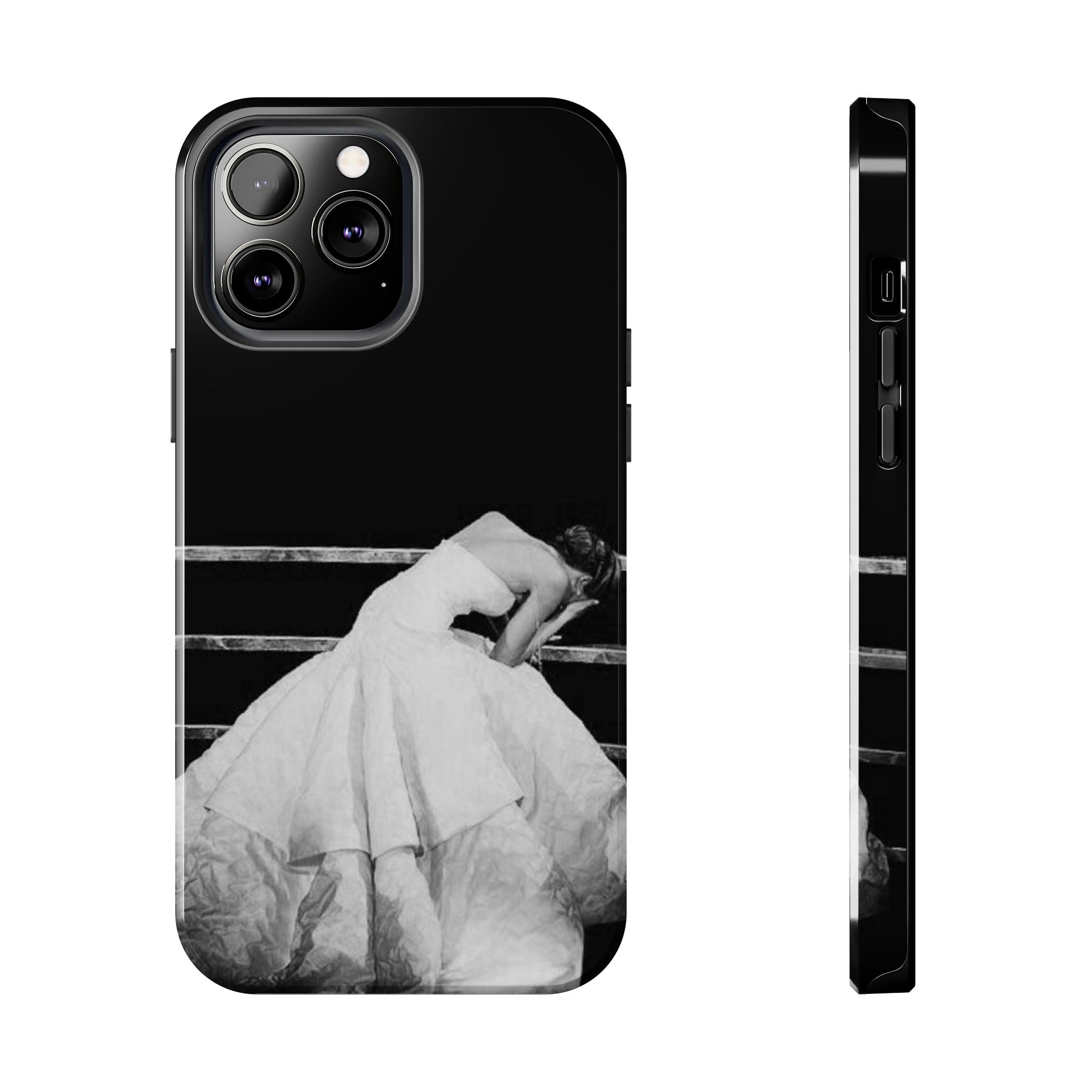 Vintage Ballerina Tough Phone Case — Black & White Dance Photo Protective Cover