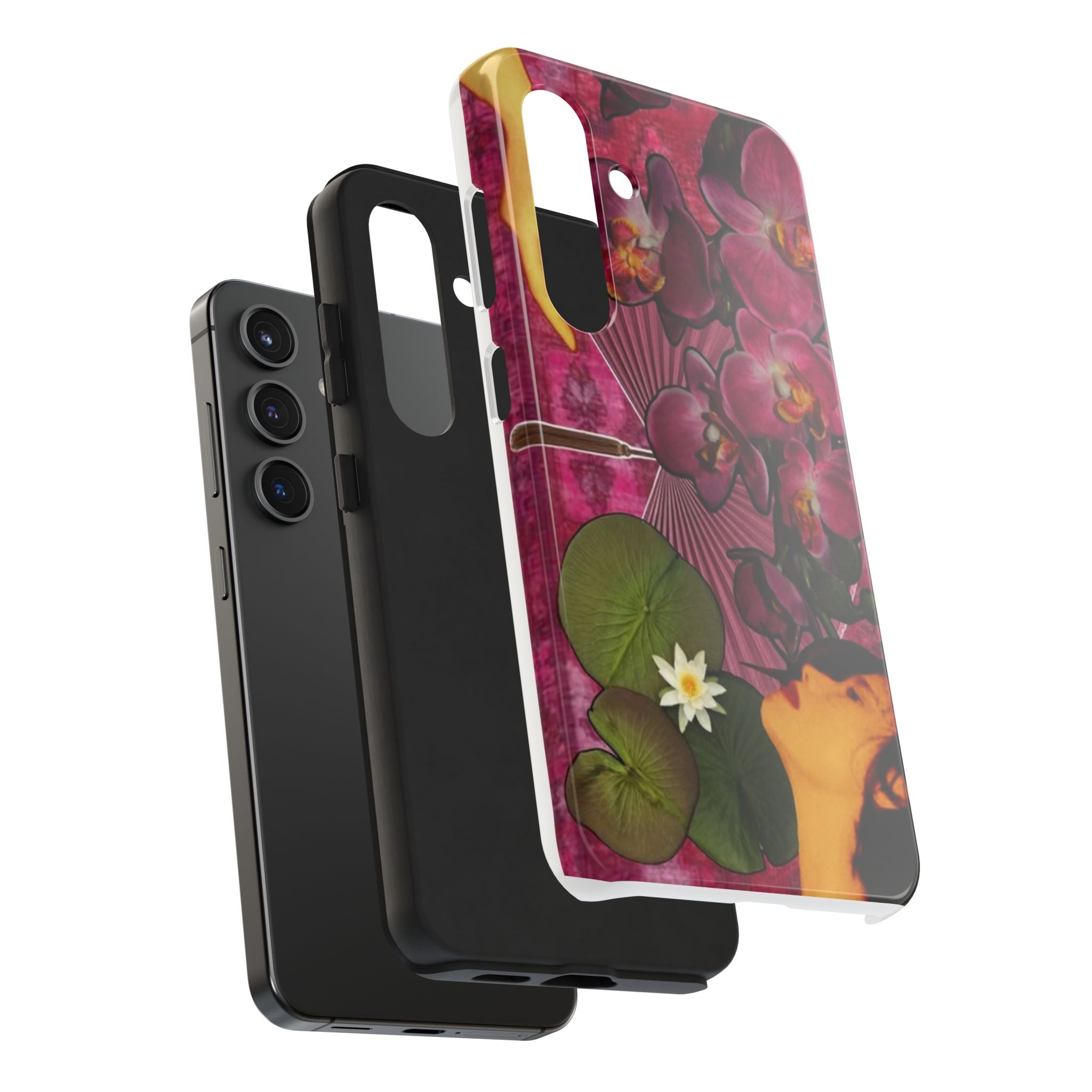 Floral Orchid Tough Phone Case — Vintage Woman & Lotus Design