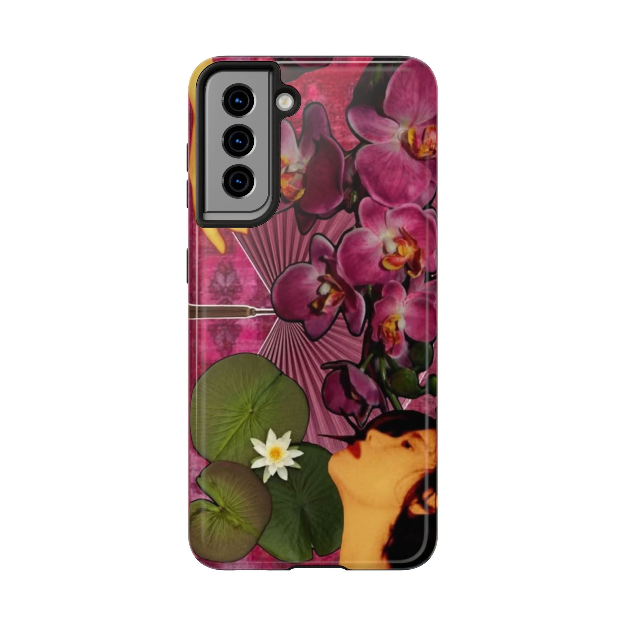 Floral Orchid Tough Phone Case — Vintage Woman & Lotus Design