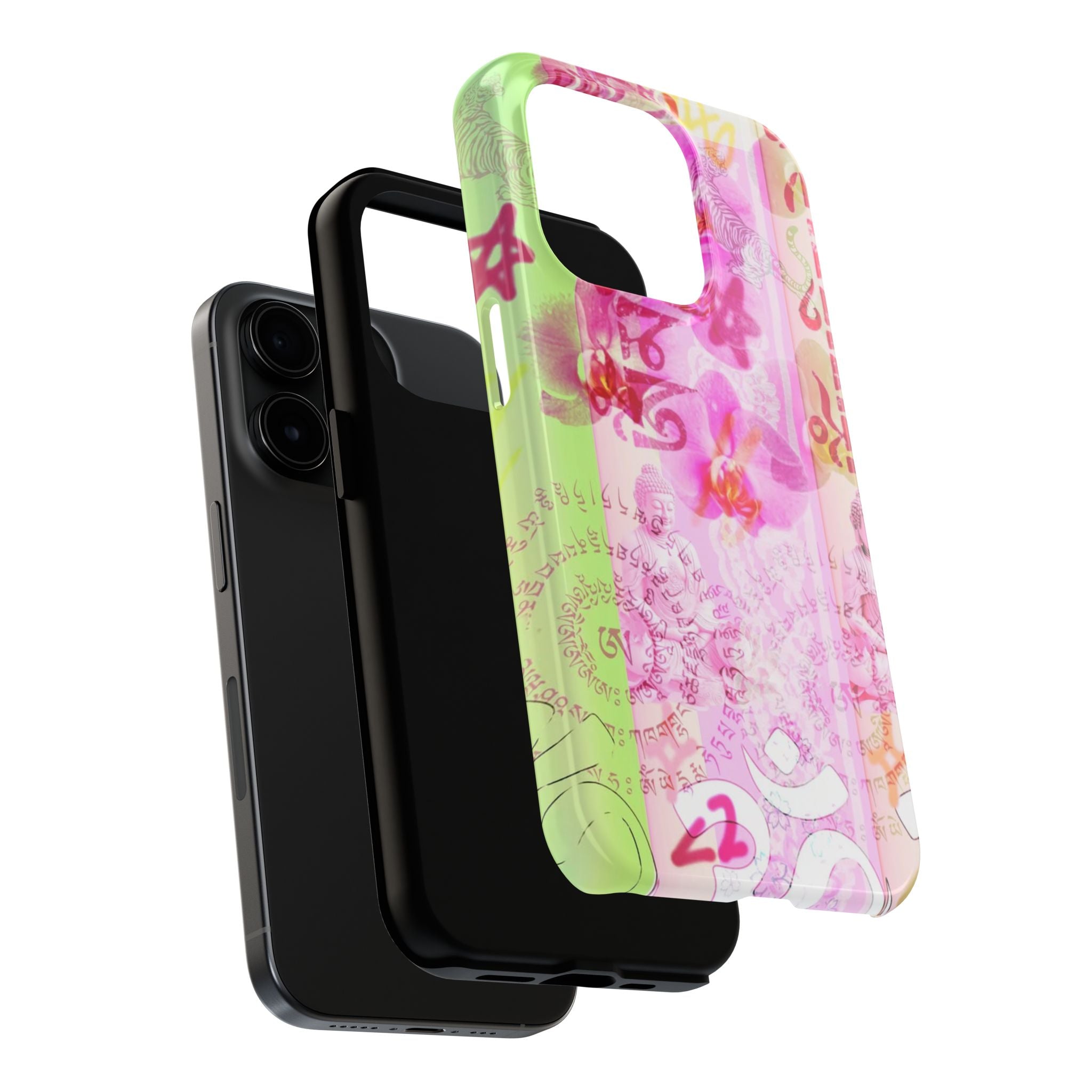 Floral Pink Orchid Tough Phone Case — Protective Art Phone Cover