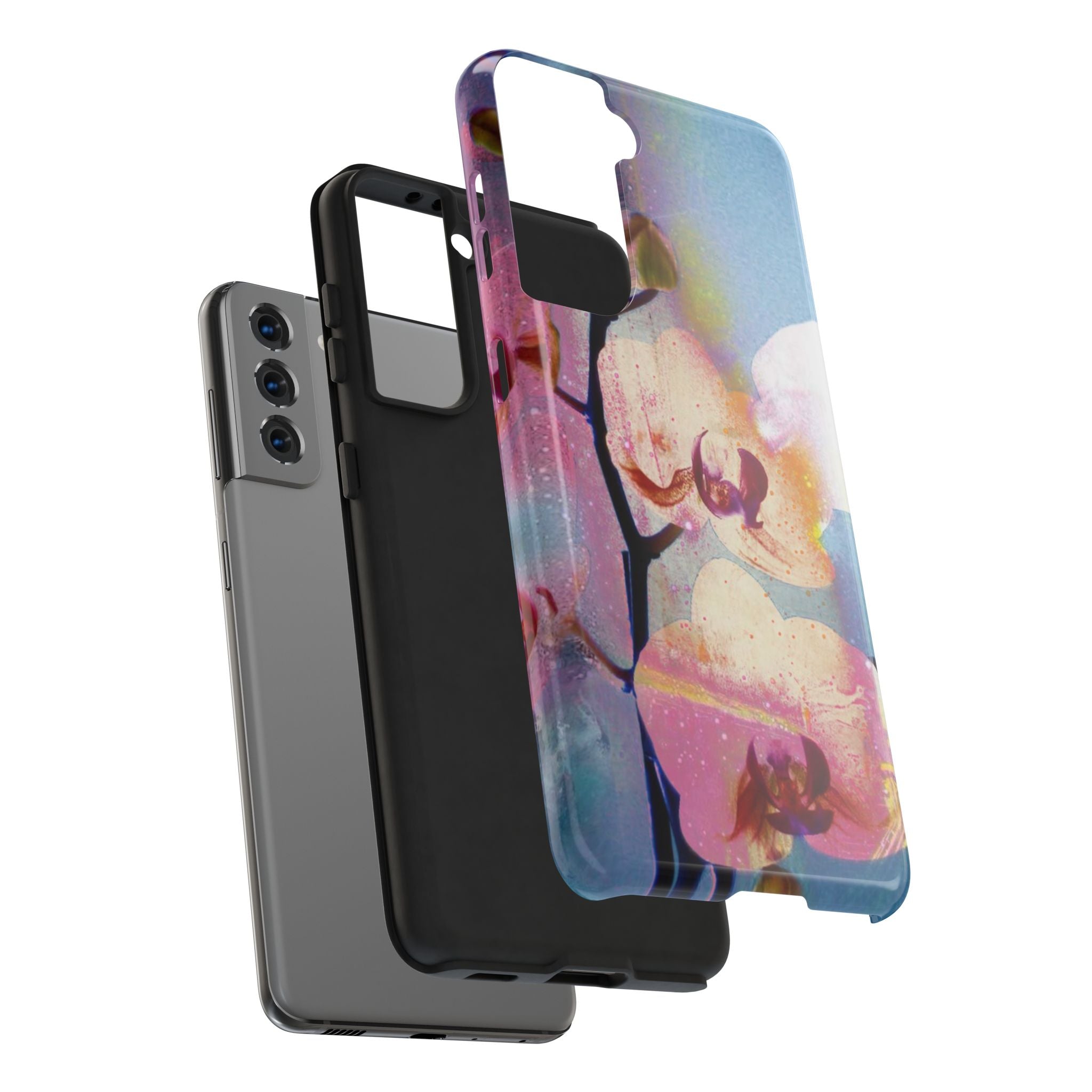 Orchid Tough Phone Case — Pastel Floral Protective Cover for iPhone & Android