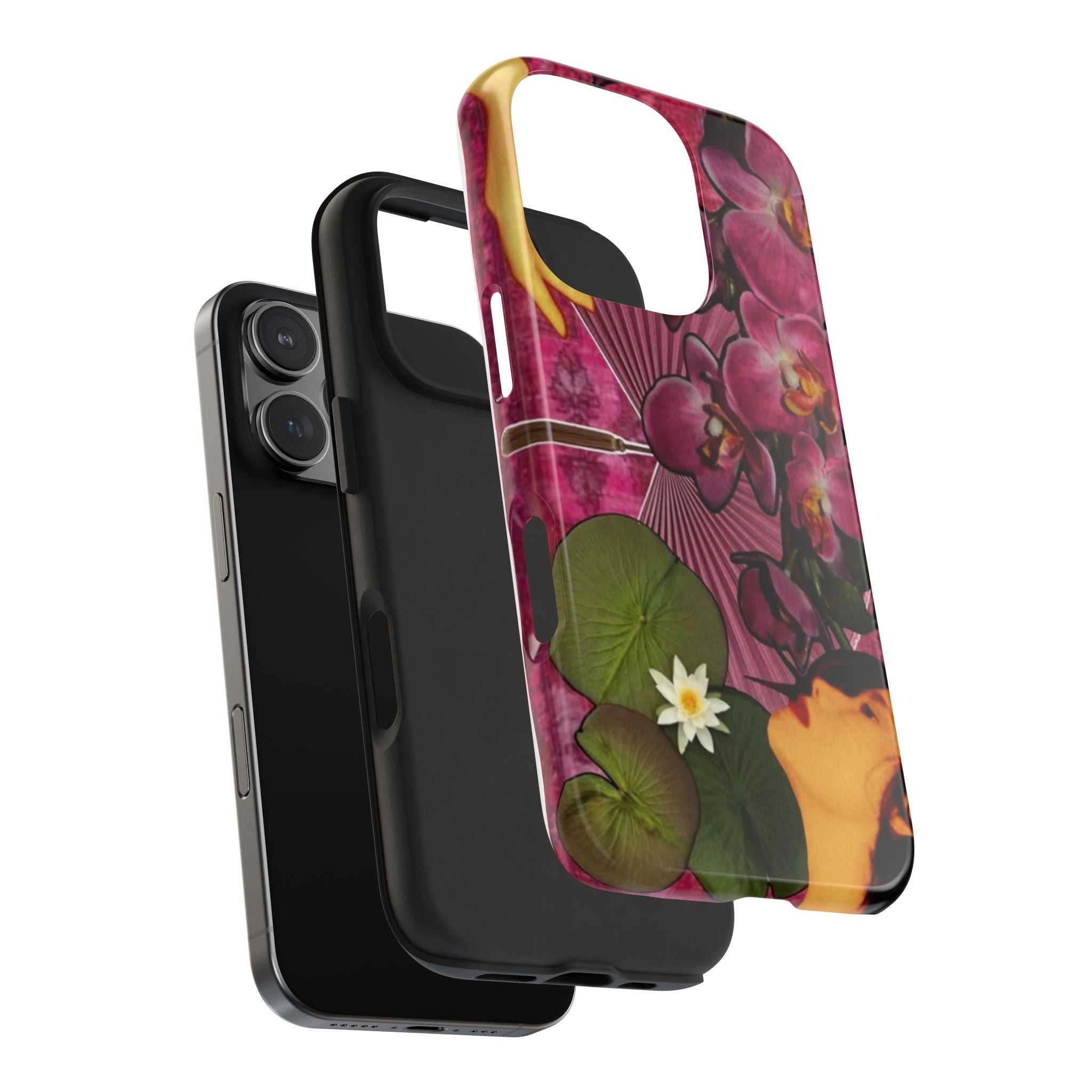 Floral Orchid Tough Phone Case — Vintage Woman & Lotus Design