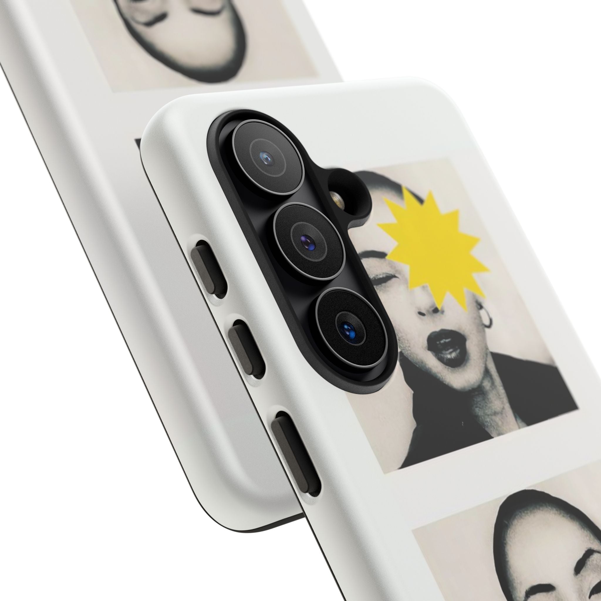 SADE Phone Case — Retro Black & White Portrait with Yellow Sunburst