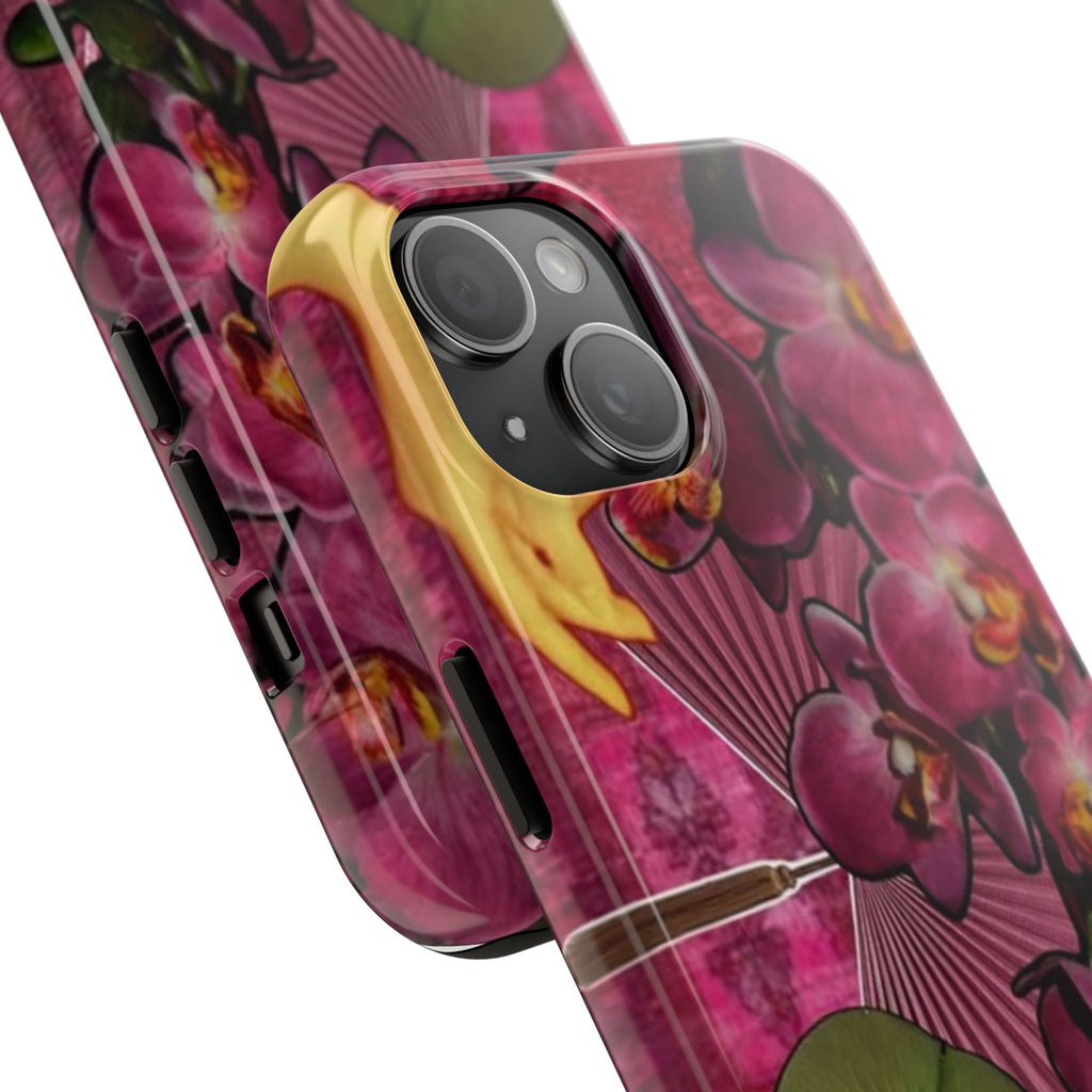 Floral Orchid Tough Phone Case — Vintage Woman & Lotus Design