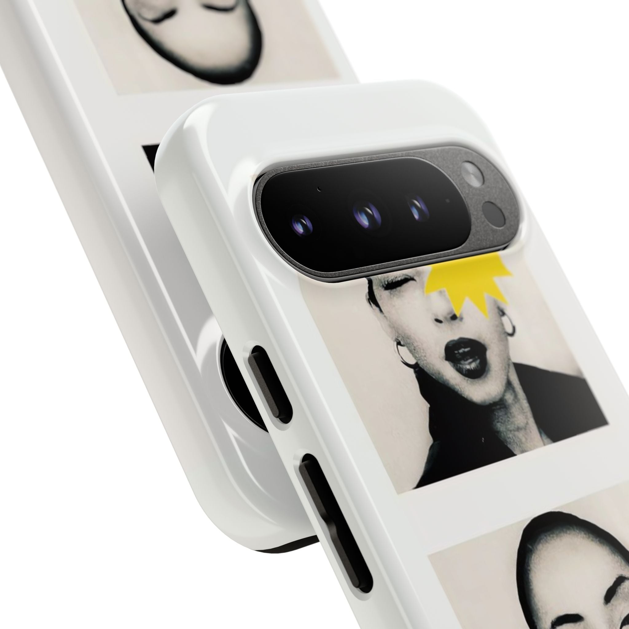 SADE Phone Case — Retro Black & White Portrait with Yellow Sunburst