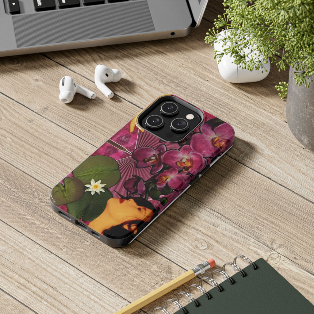Floral Orchid Tough Phone Case — Vintage Woman & Lotus Design