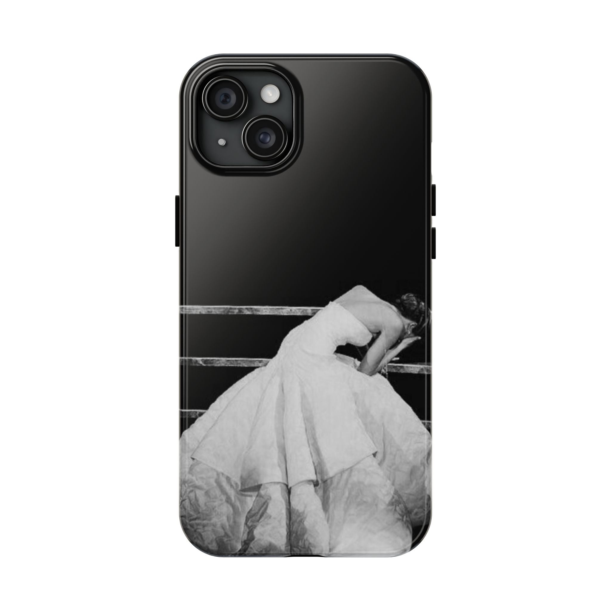 Vintage Ballerina Tough Phone Case — Black & White Dance Photo Protective Cover
