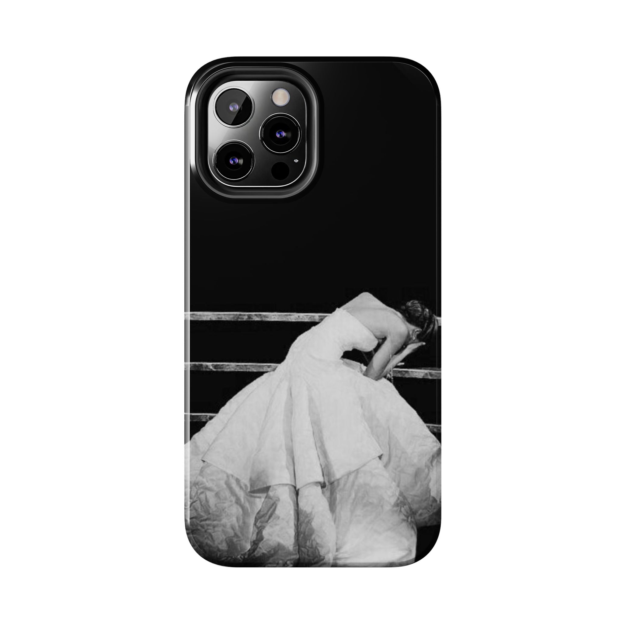 Vintage Ballerina Tough Phone Case — Black & White Dance Photo Protective Cover