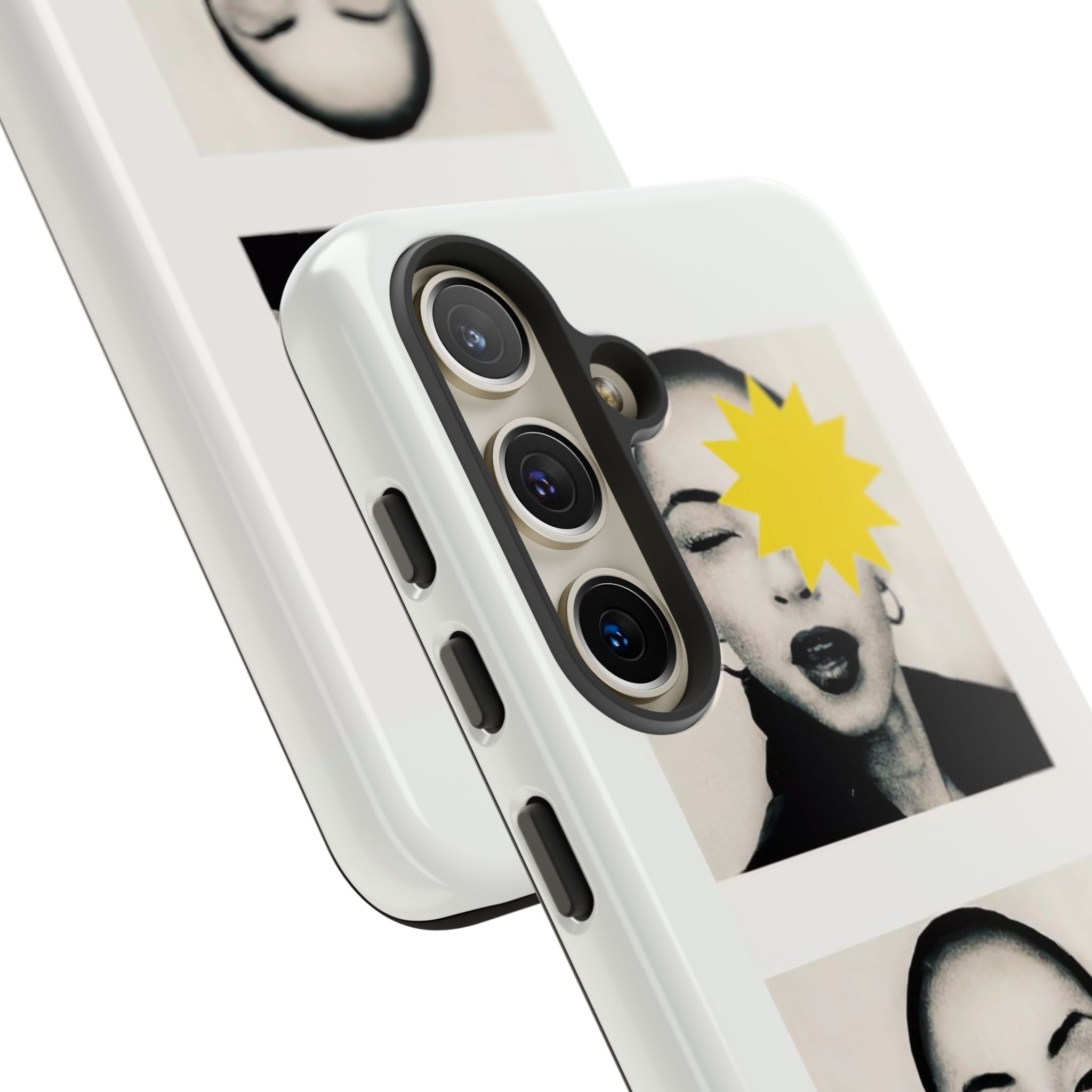 SADE Phone Case — Retro Black & White Portrait with Yellow Sunburst