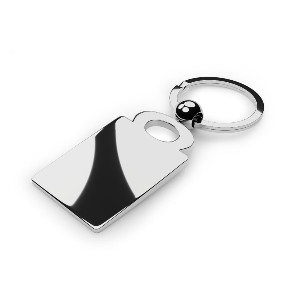 Rectangle Keyring — "pain is temporary, swag is forever." Pink Metal Photo Keychain