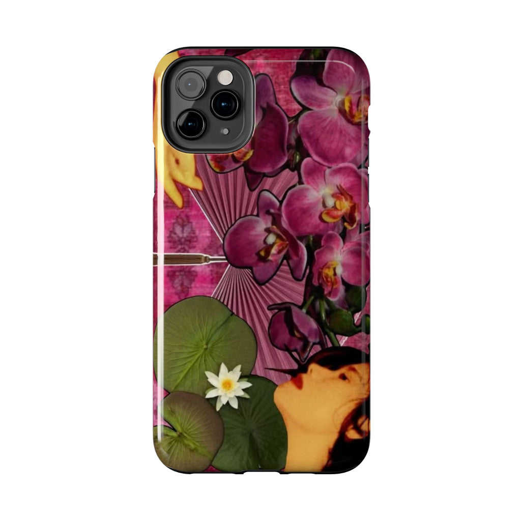 Floral Orchid Tough Phone Case — Vintage Woman & Lotus Design