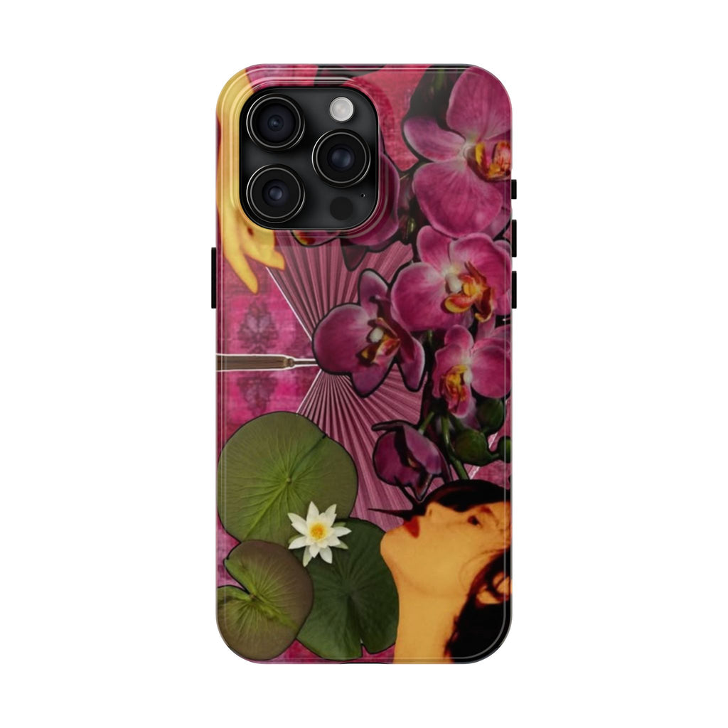 Floral Orchid Tough Phone Case — Vintage Woman & Lotus Design