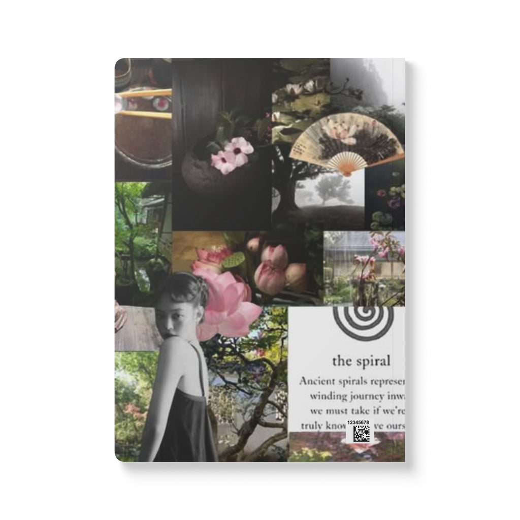 Meditative Collage Softcover Journal — Floral & Zen Notebook with Inside Prints