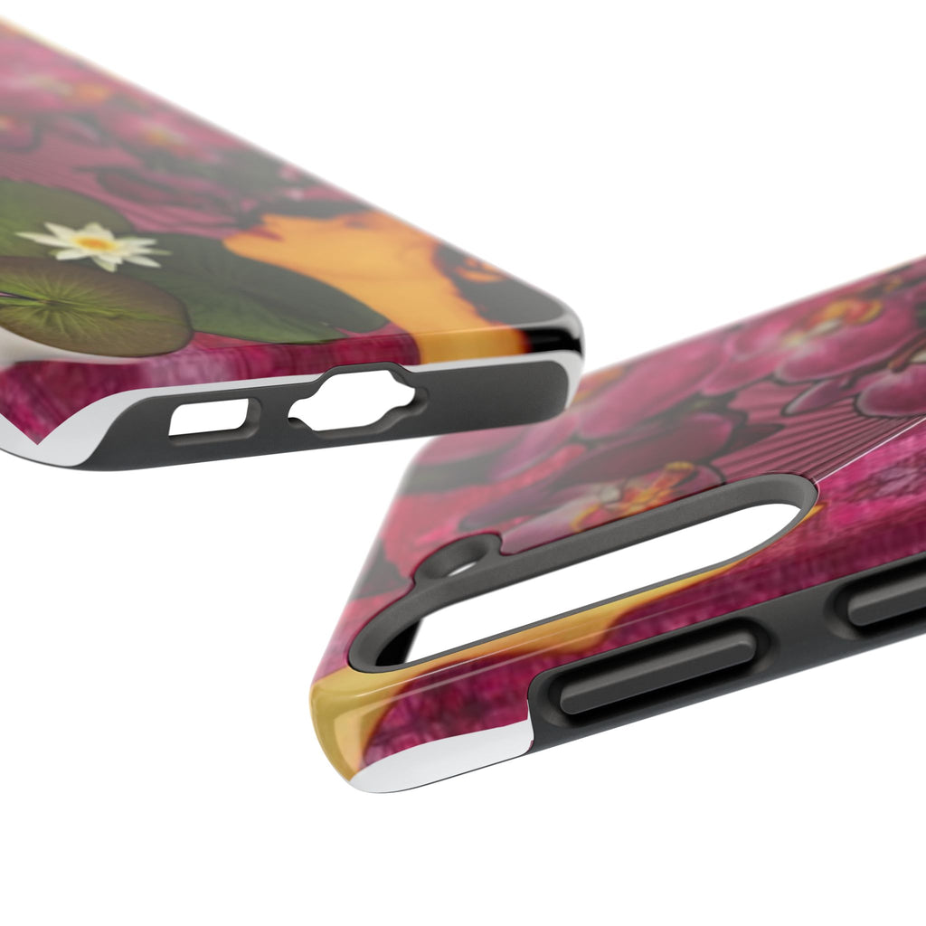 Floral Orchid Tough Phone Case — Vintage Woman & Lotus Design
