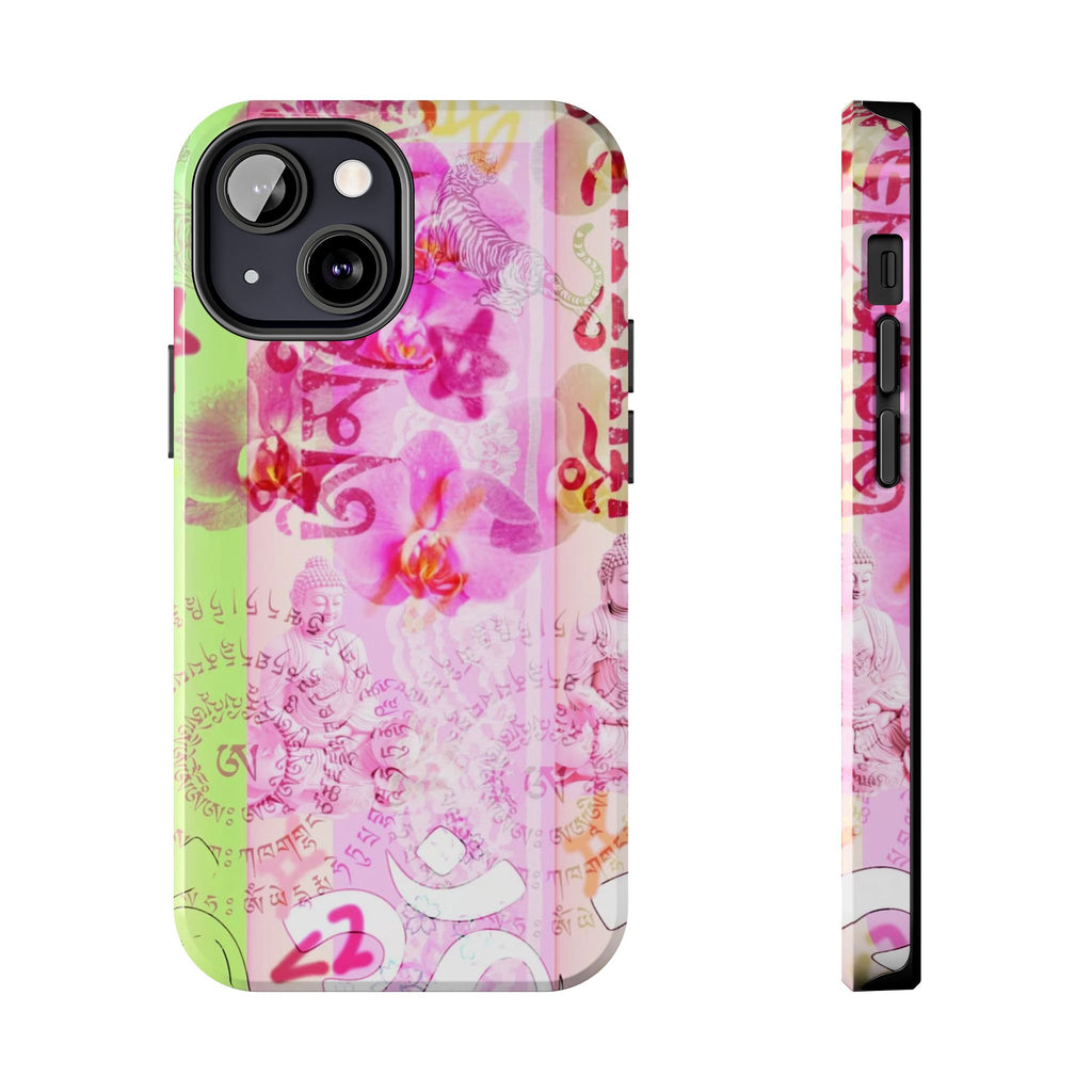 Floral Pink Orchid Tough Phone Case — Protective Art Phone Cover