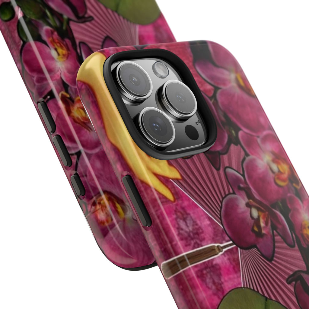 Floral Orchid Tough Phone Case — Vintage Woman & Lotus Design