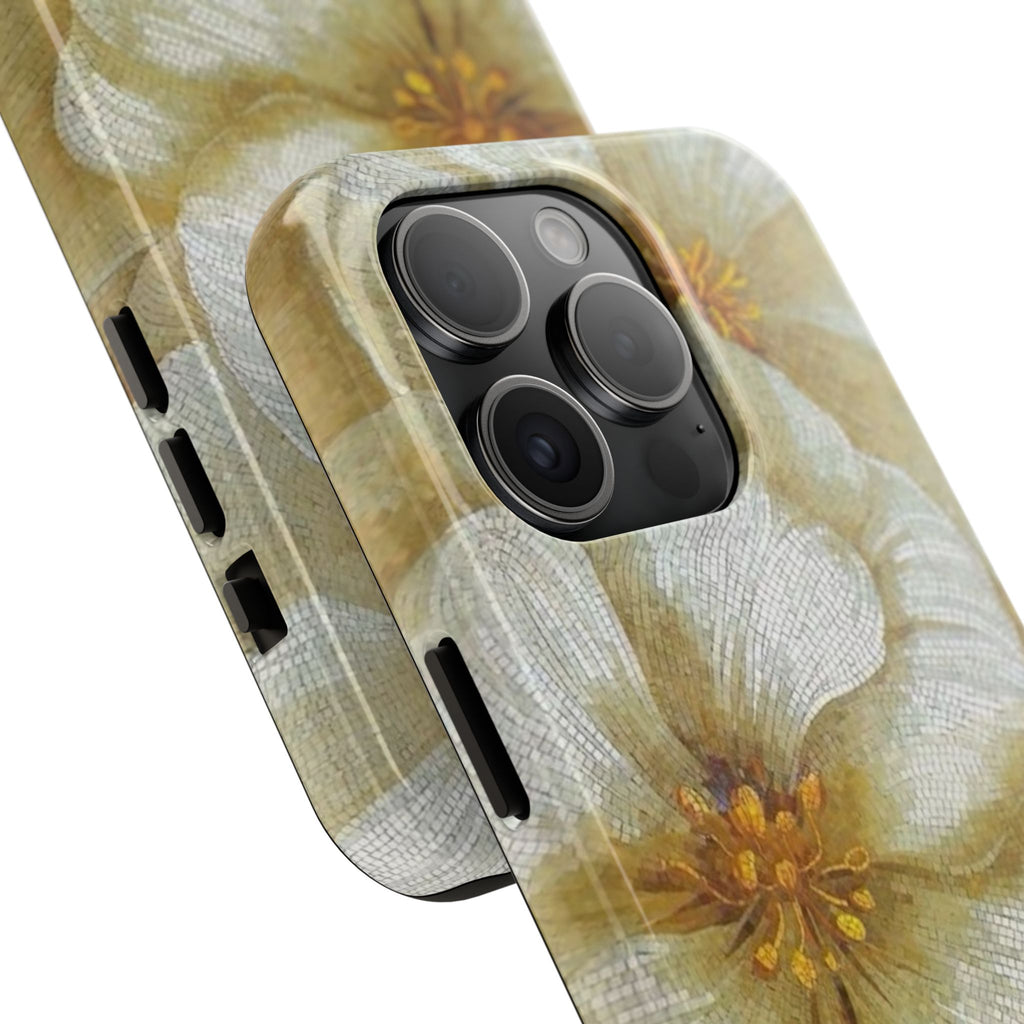 Tough Phone Case — Vintage White Floral Protective Cover