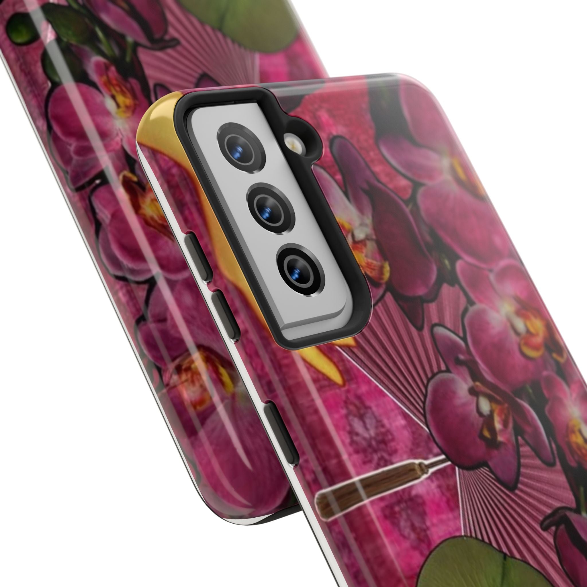 Floral Orchid Tough Phone Case — Vintage Woman & Lotus Design