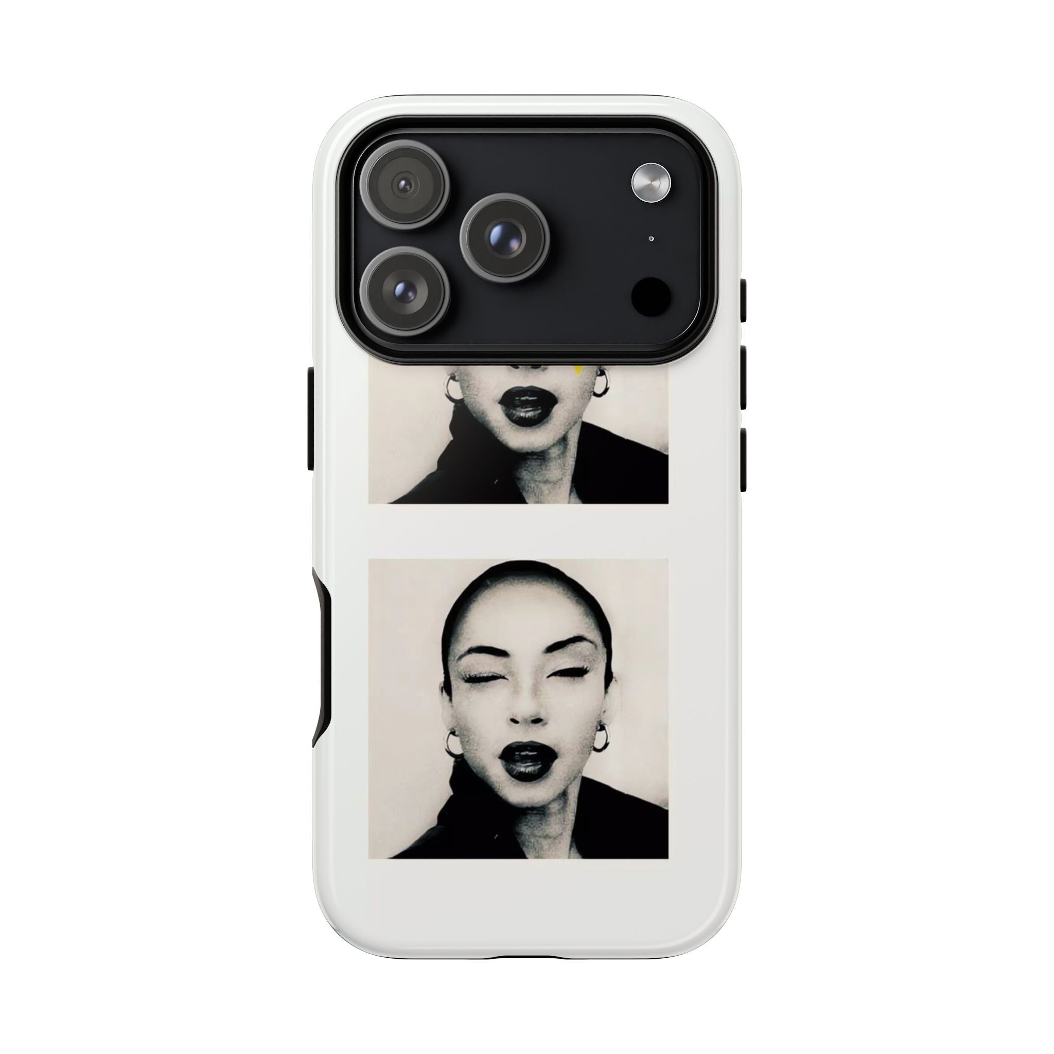 SADE Phone Case — Retro Black & White Portrait with Yellow Sunburst