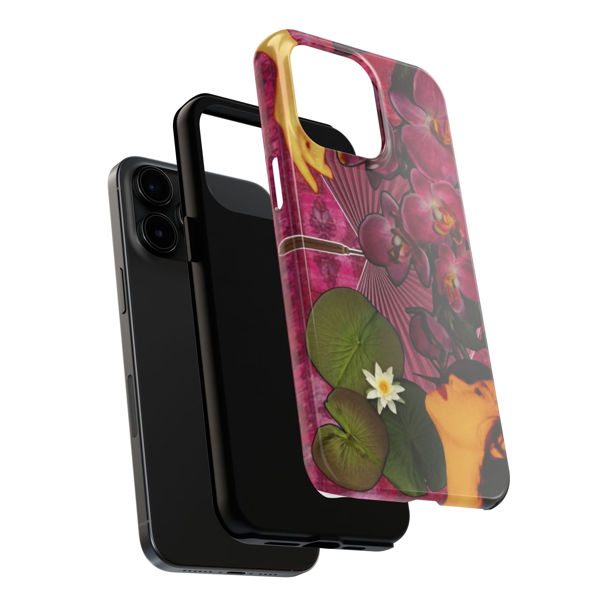 Floral Orchid Tough Phone Case — Vintage Woman & Lotus Design