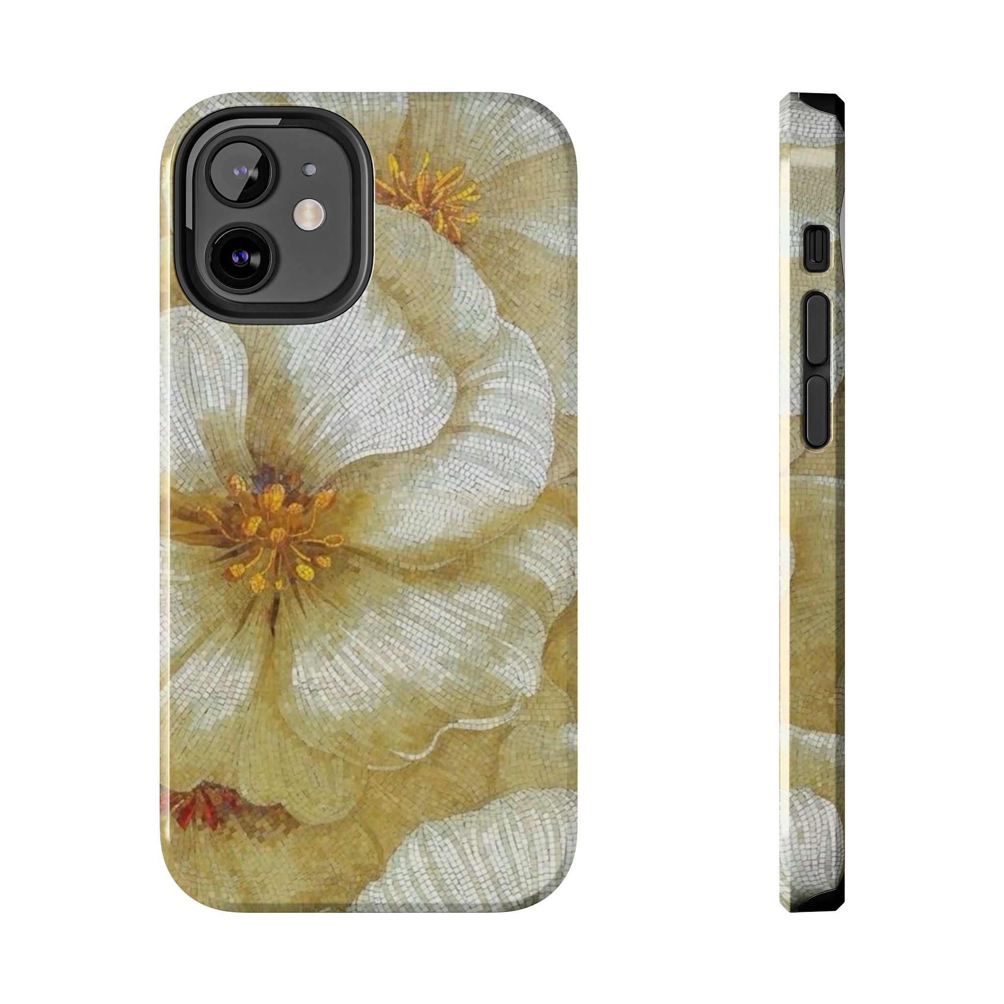 Tough Phone Case — Vintage White Floral Protective Cover