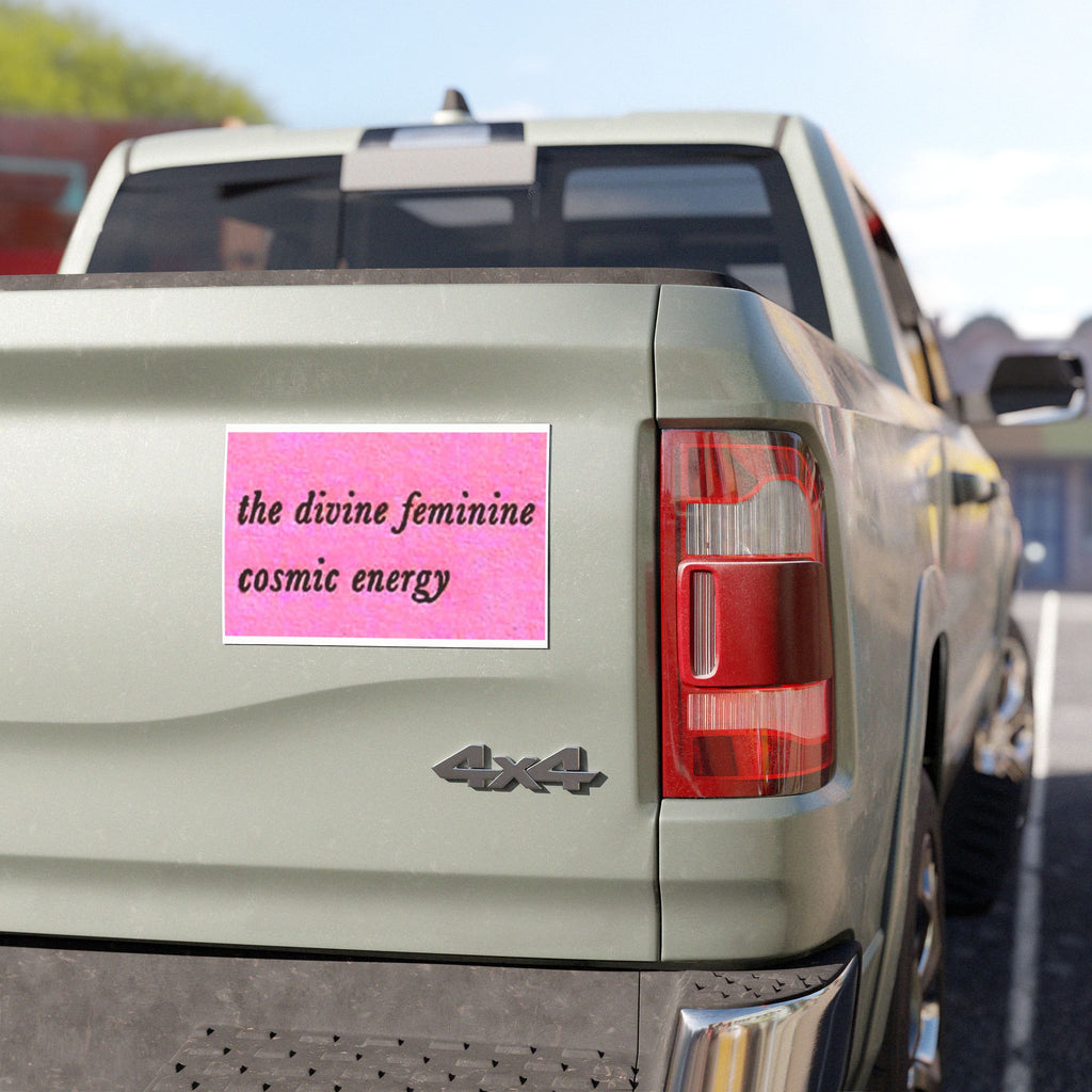 Pink 'the divine feminine cosmic energy' Car Magnet — Spiritual Feminine Bumper Magnet