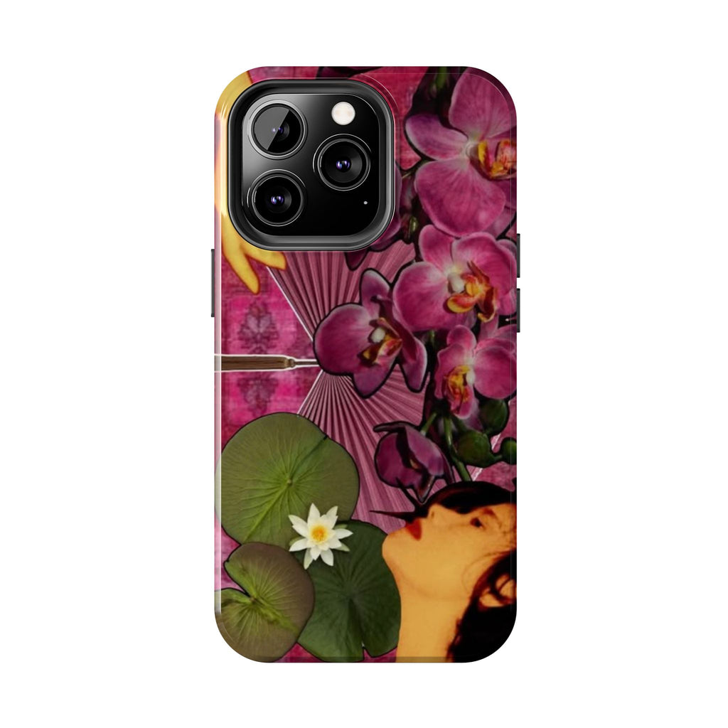 Floral Orchid Tough Phone Case — Vintage Woman & Lotus Design