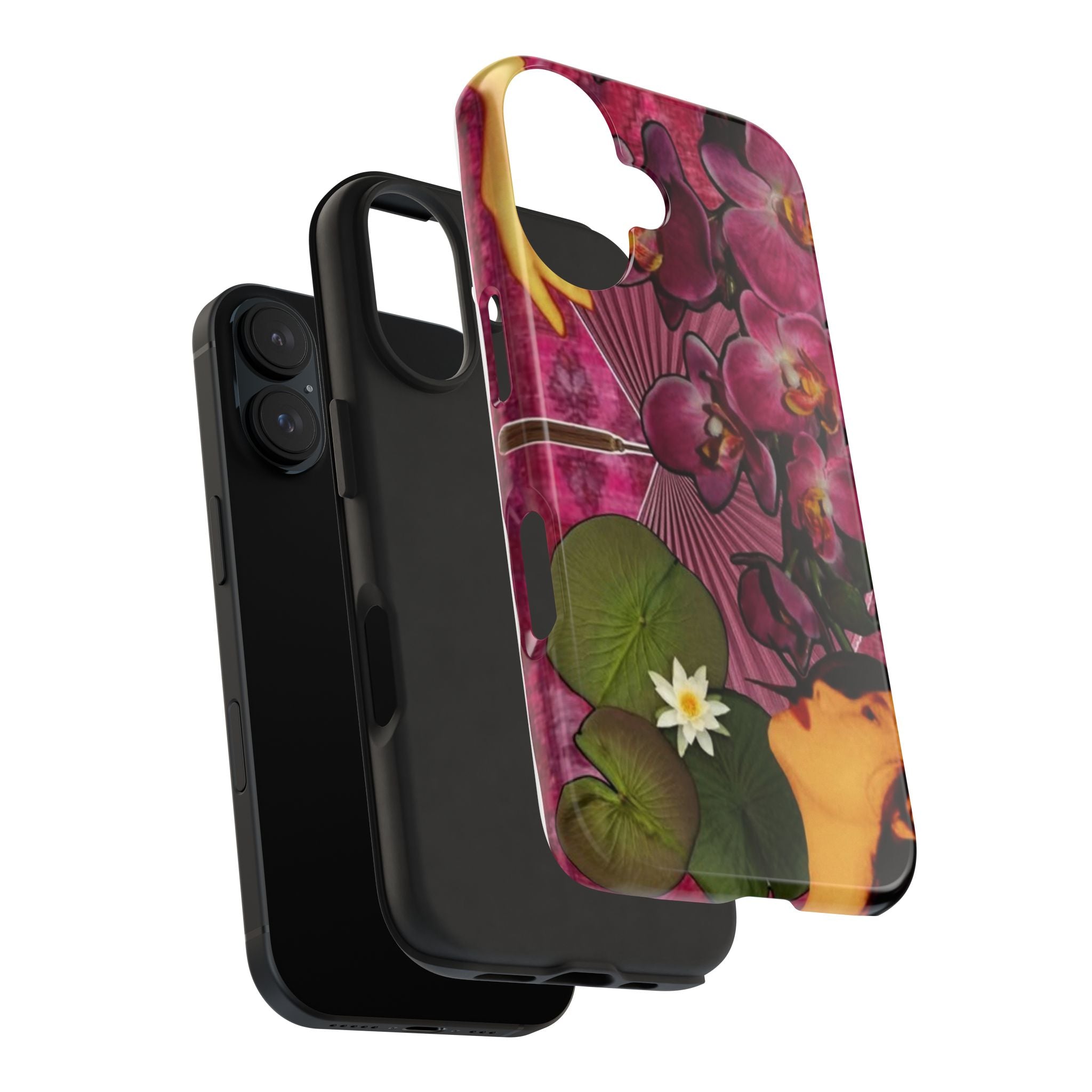 Floral Orchid Tough Phone Case — Vintage Woman & Lotus Design