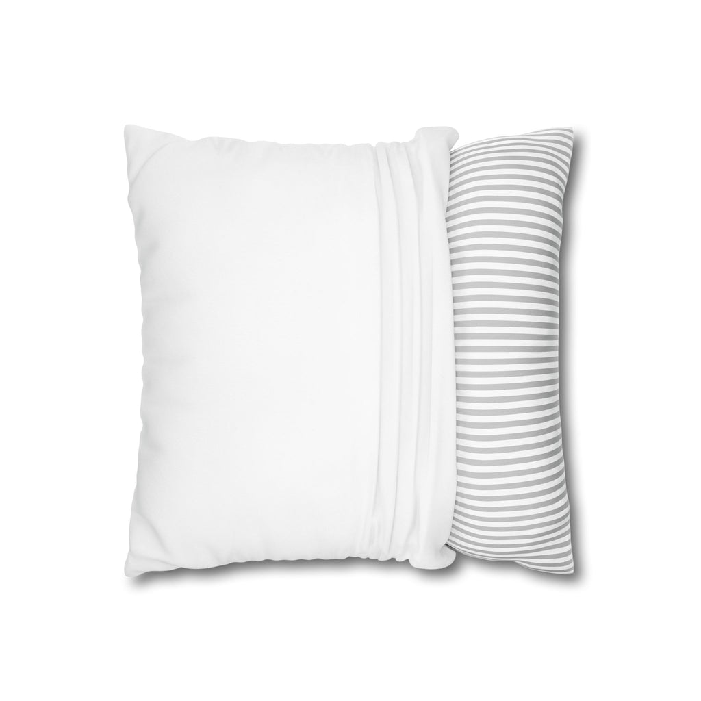 Square Pillowcase — "La Vie Est Belle" Orange & Pink Decorative Throw Pillow Cover